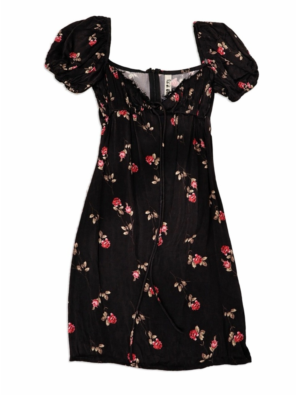Rat & Boa Josephine Black Dress with Rose Print